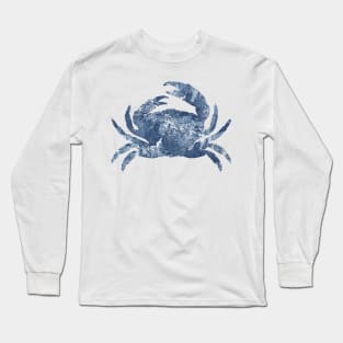 Sponge painted Crab Coastal art Long Sleeve T-Shirt